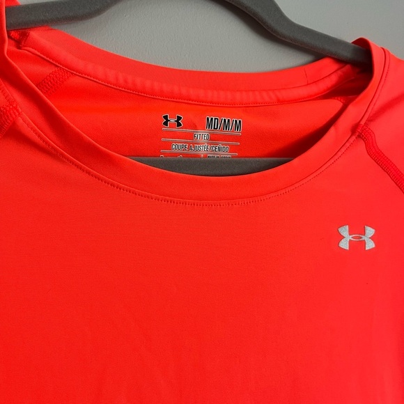 Under Armour Fitted HeatGear T-Shirt Women’s Neon Short Sleeve Active Top - Picture 2 of 6